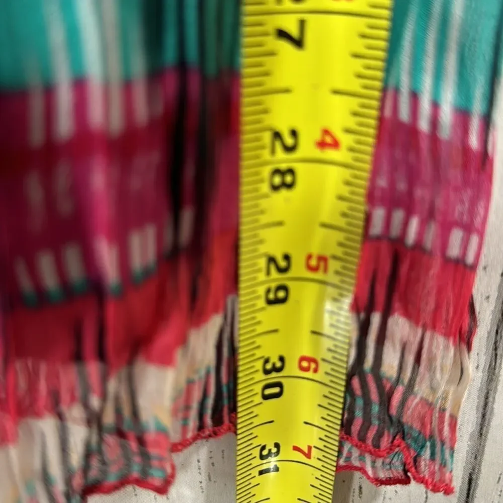 Buffalo David Britton Women 100% Silk Tank Top Ruffle Plaid Tiered Fairy Boho - Picture 16 of 16